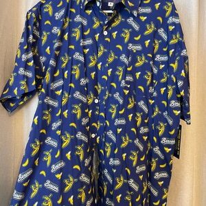Blue Banana Print Men's Shirt